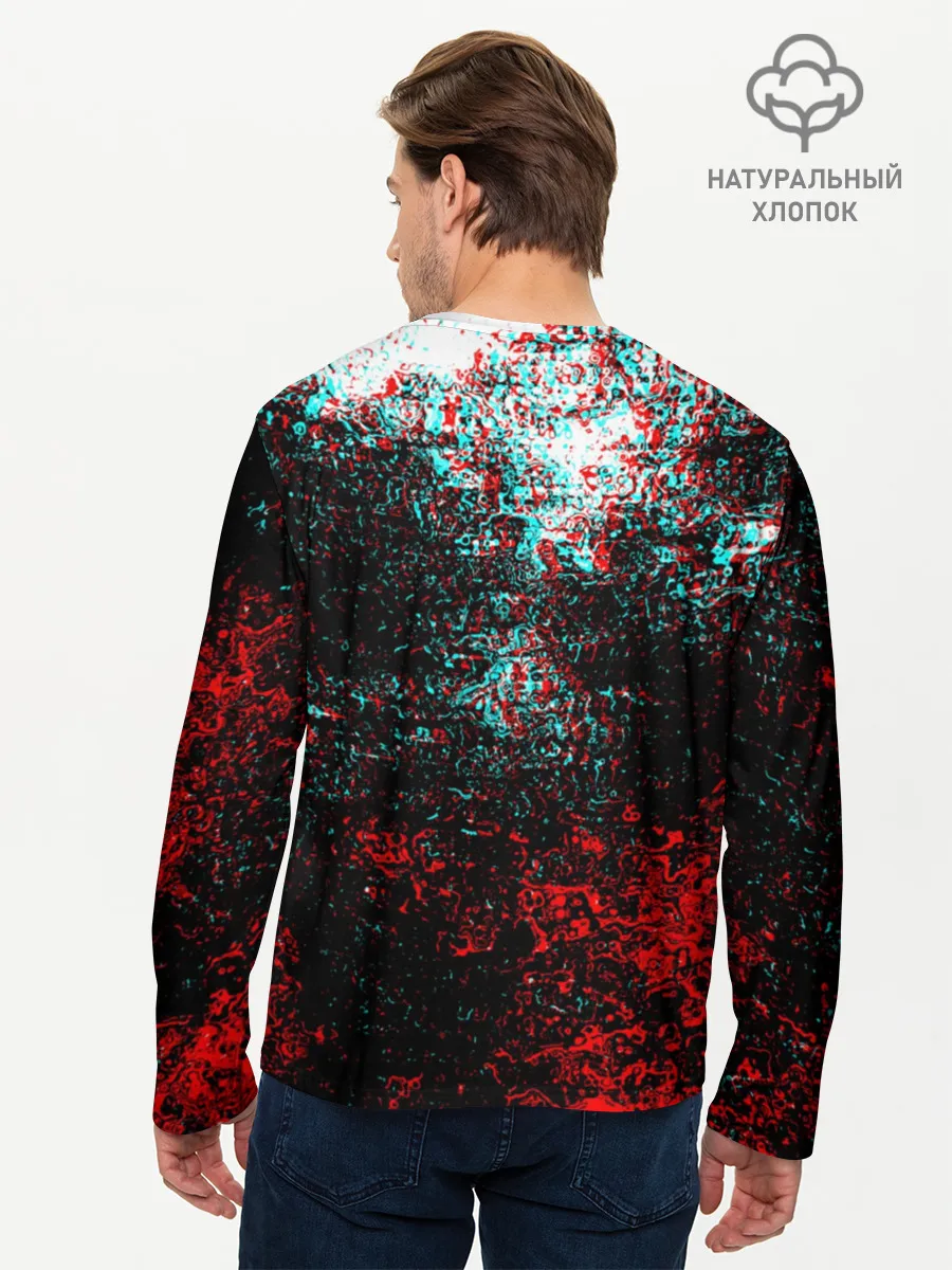 Мужской лонгслив базовый / БРЫЗГИ КРАСОК GLITCH