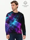 Мужской лонгслив базовый / Неоновая абстракция