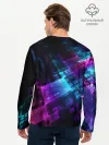 Мужской лонгслив базовый / Неоновая абстракция