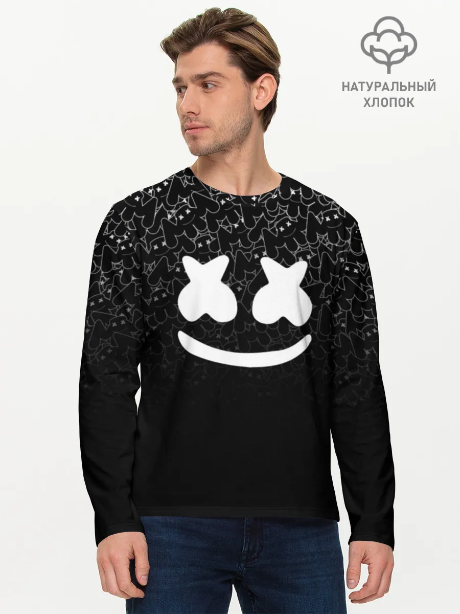 Мужской лонгслив базовый / MARSHMELLO BLACK