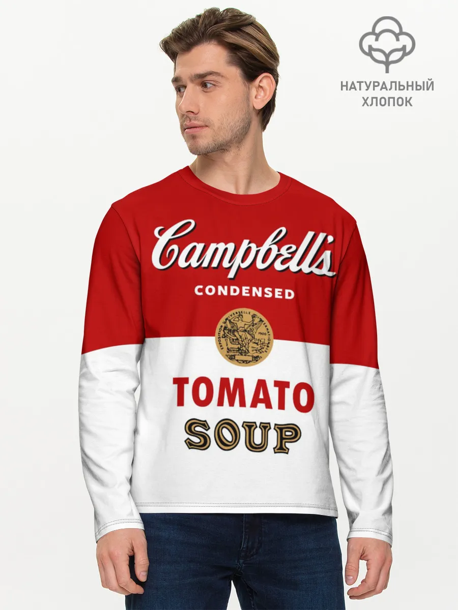 Мужской лонгслив базовый / Банка с супом Кэмпбелл