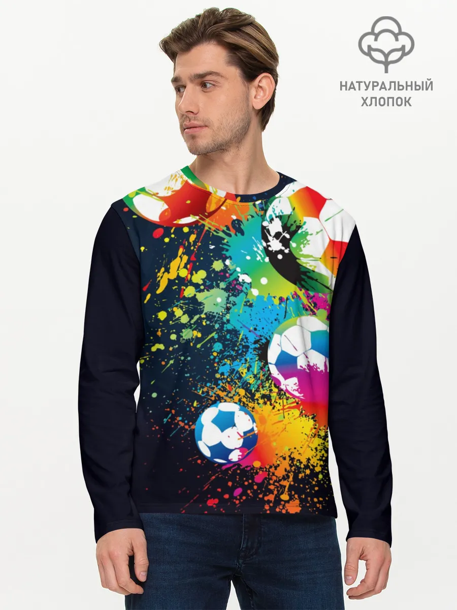 Мужской лонгслив базовый / Футбольные мячи