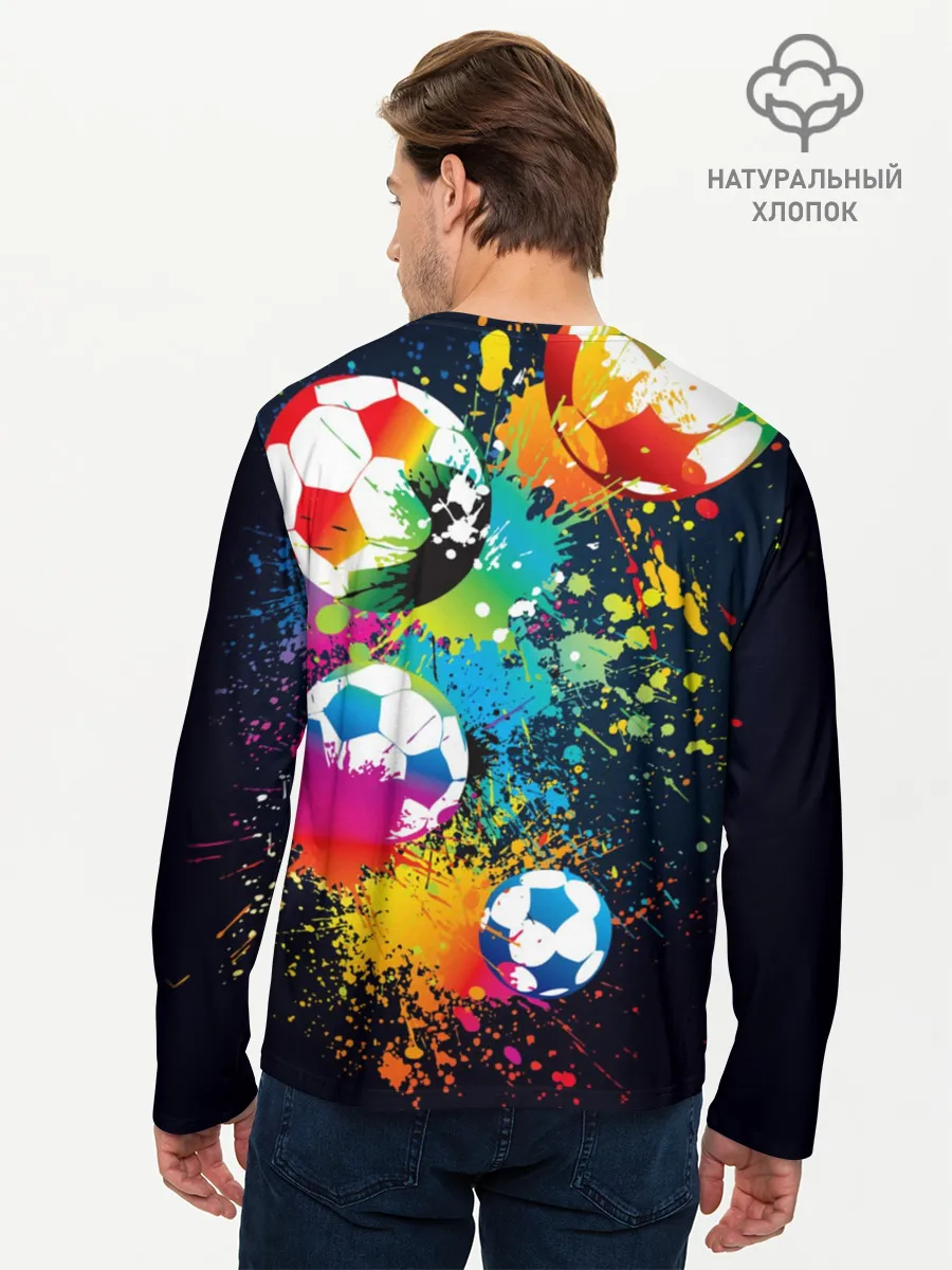 Мужской лонгслив базовый / Футбольные мячи