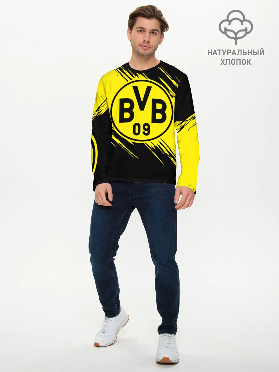Мужской лонгслив базовый / Боруссия Дортмунд