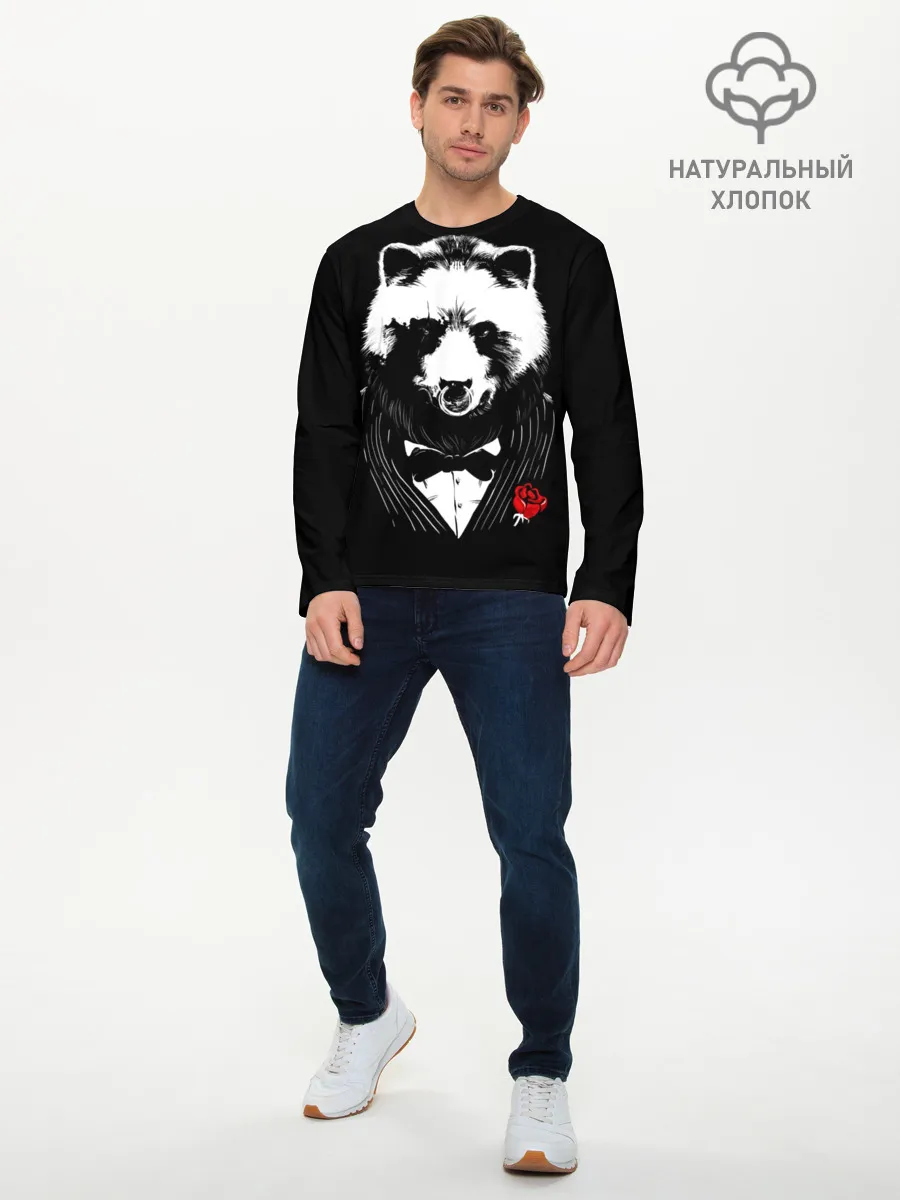 Мужской лонгслив базовый / Медведь авторитет