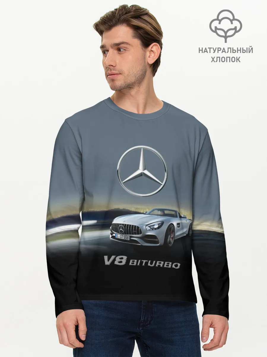 Мужской лонгслив базовый / V8 Biturbo