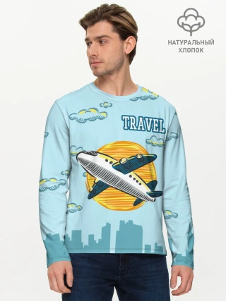 Мужской лонгслив базовый / Путешествия