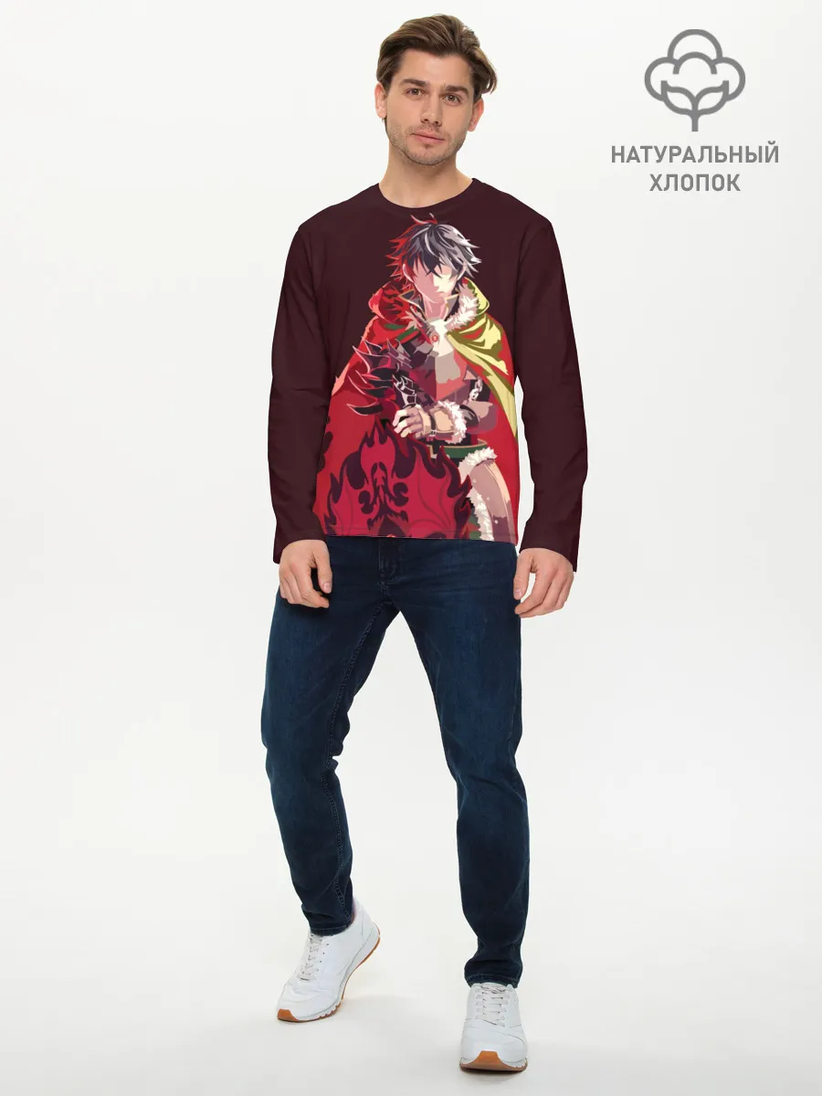 Мужской лонгслив базовый / Восхождение Героя Щита