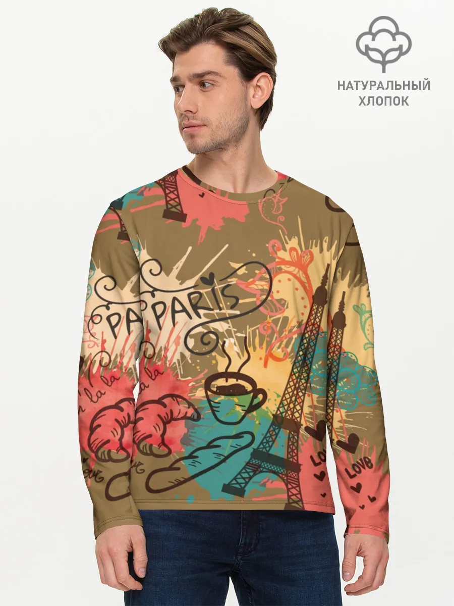Мужской лонгслив базовый / Париж