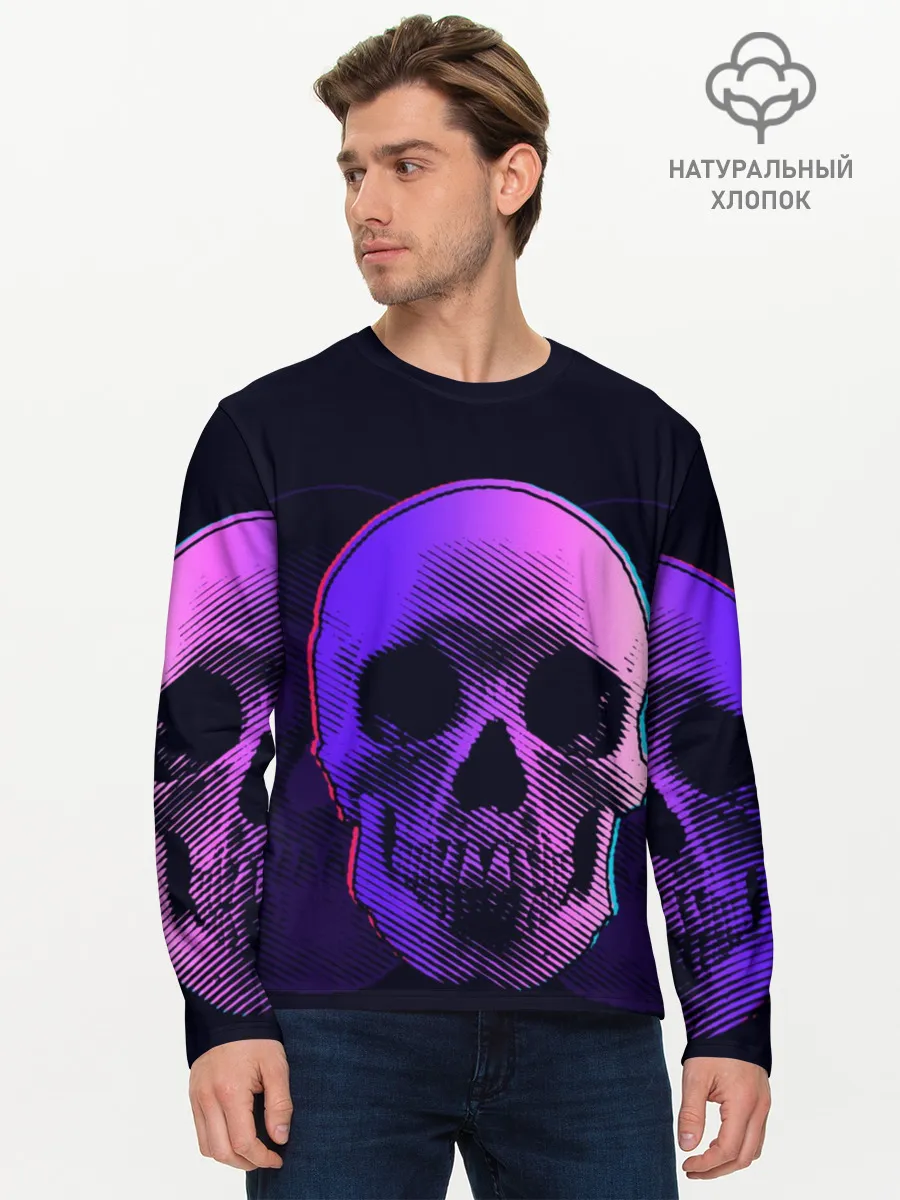 Мужской лонгслив базовый / Токсичный череп