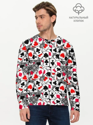 Мужской лонгслив базовый / Игральные карты
