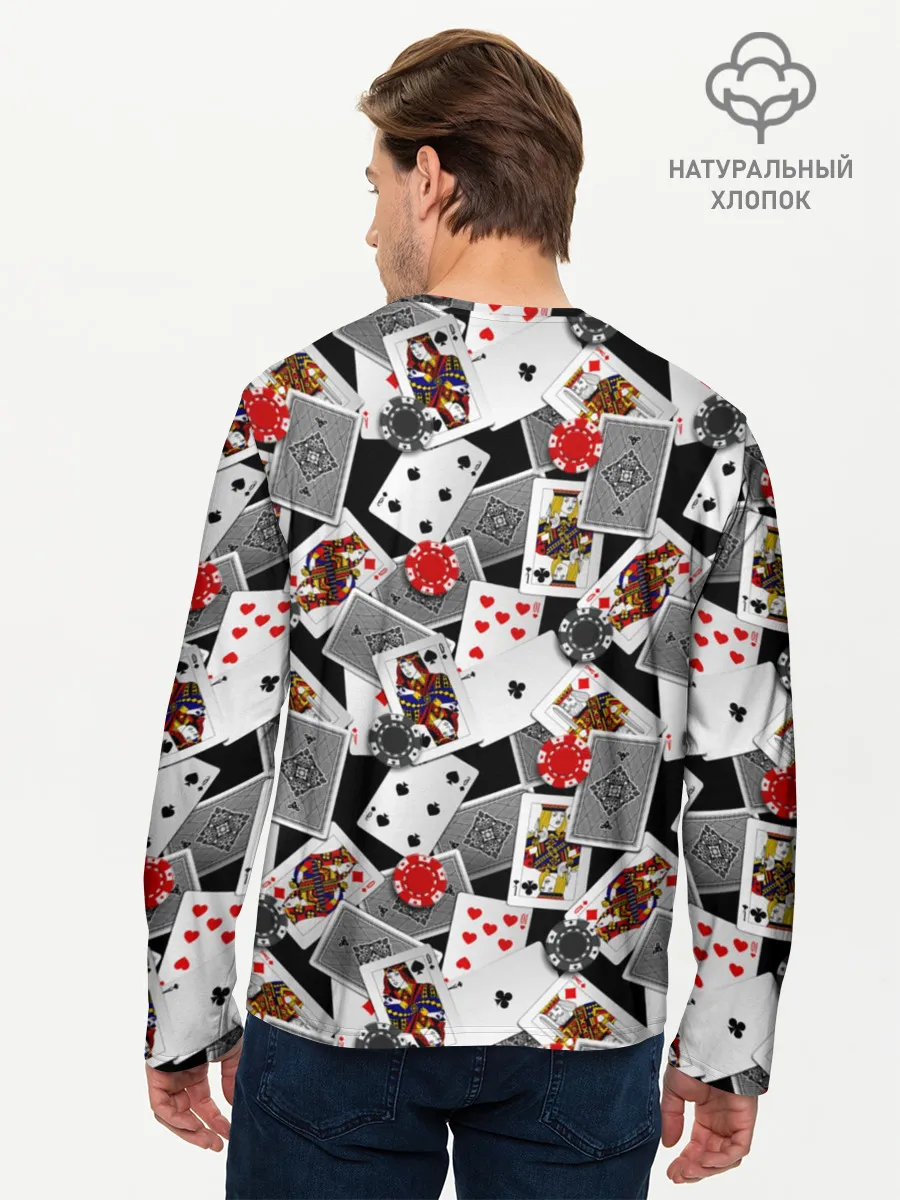 Мужской лонгслив базовый / Игральные карты