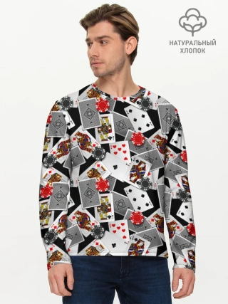 Мужской лонгслив базовый / Игральные карты