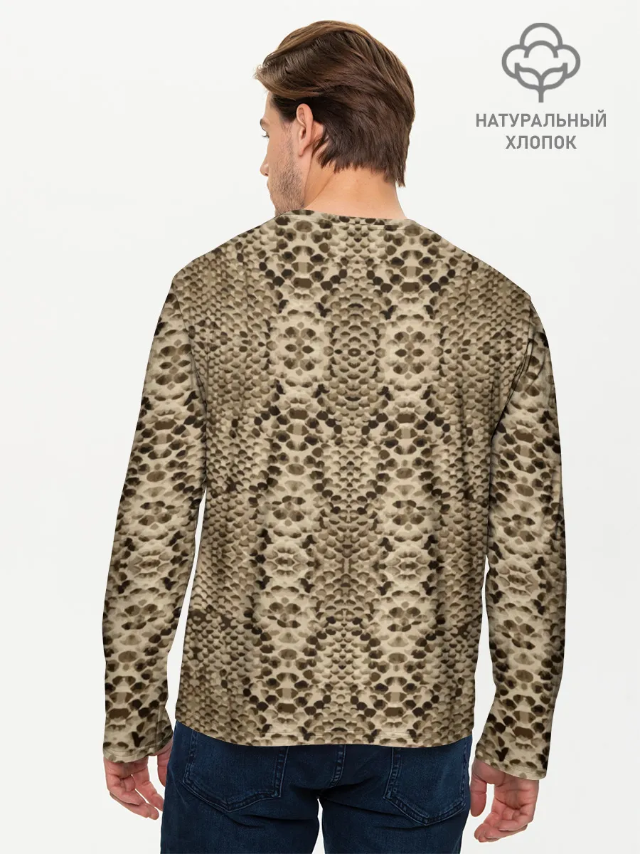 Мужской лонгслив базовый / Кожа питона