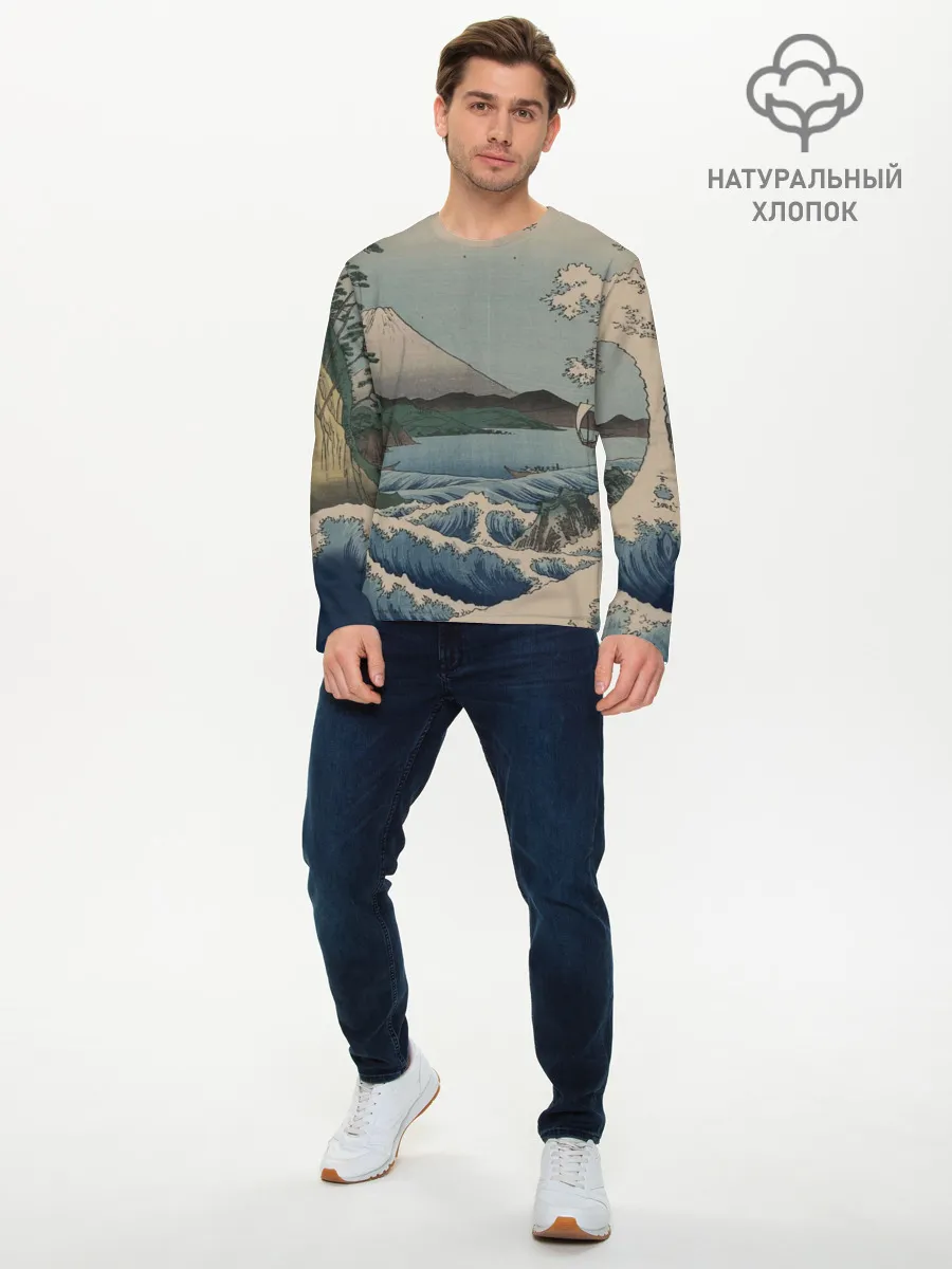 Мужской лонгслив базовый / Утагава Хиросигэ