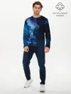 Мужской лонгслив базовый / Синий космос