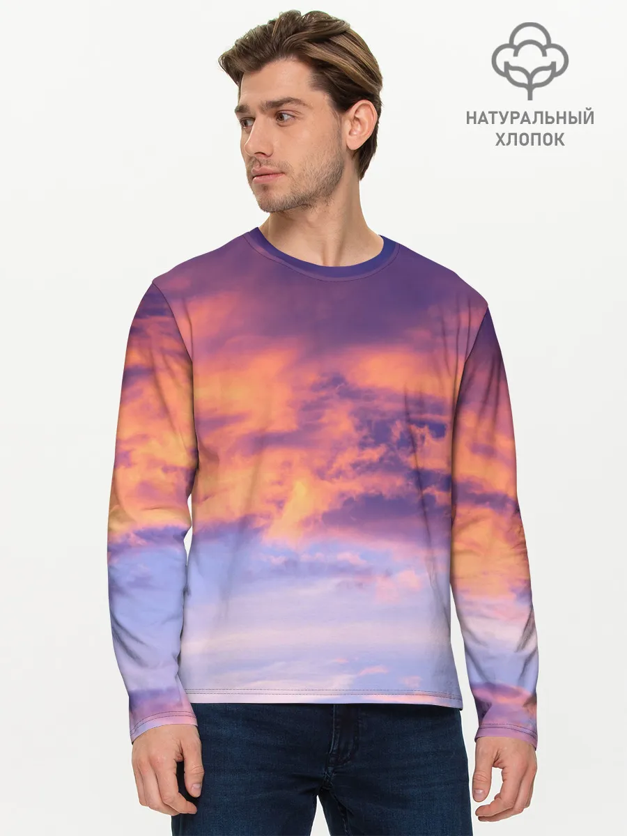 Мужской лонгслив базовый / В небе
