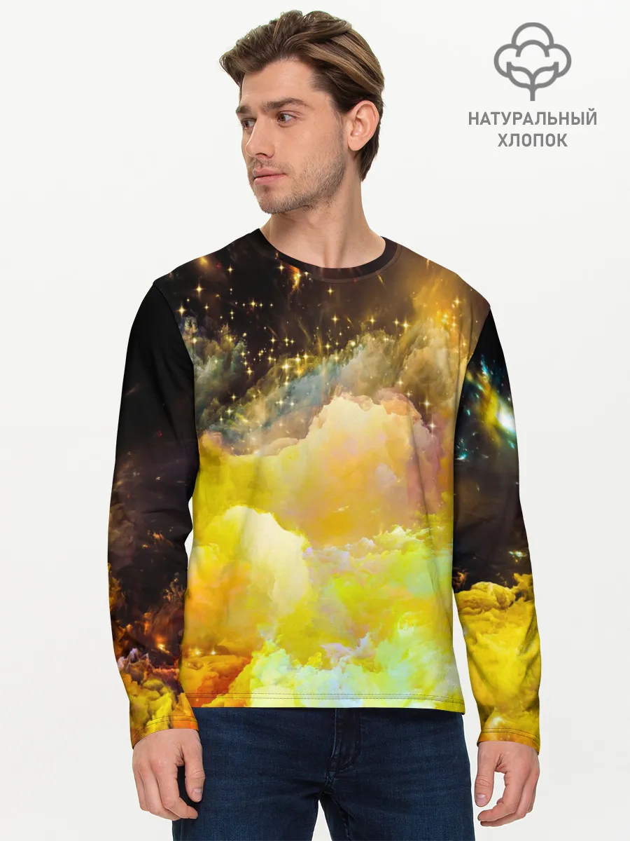 Мужской лонгслив базовый / Желтая краска