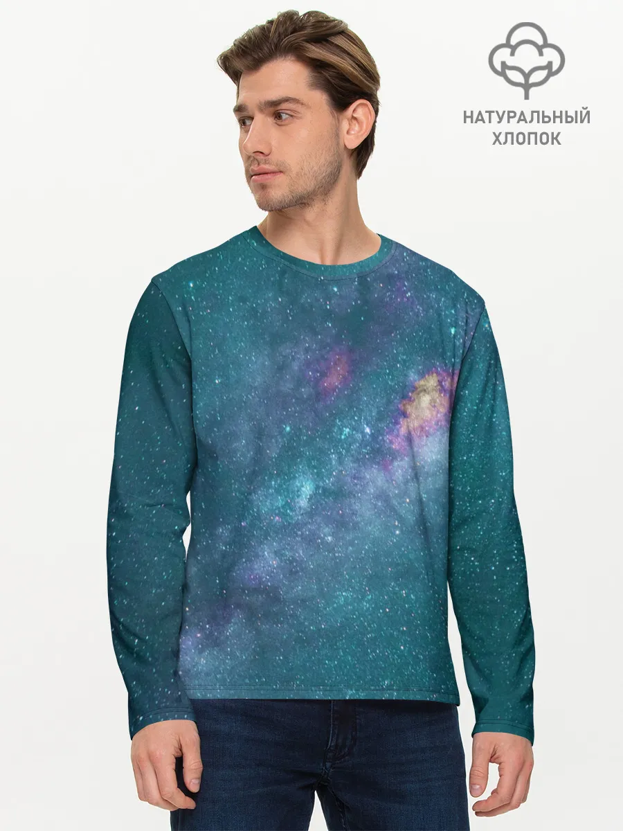 Мужской лонгслив базовый / Млечный путь