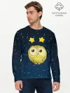 Мужской лонгслив базовый / Сова со звездочками