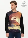 Мужской лонгслив базовый / Абстрактный олень