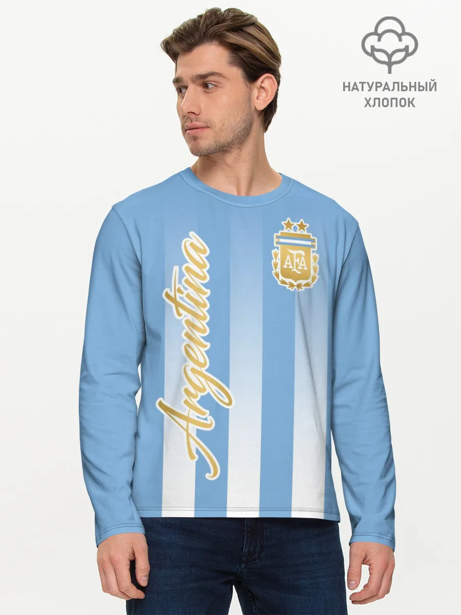 Мужской лонгслив базовый / Сборная Аргентины