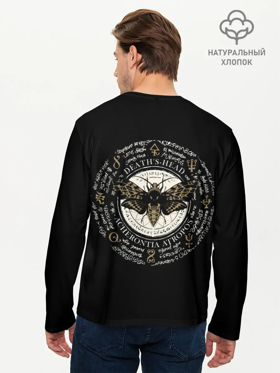 Мужской лонгслив базовый / Бабочка Мертвая голова