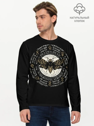 Мужской лонгслив базовый / Бабочка Мертвая голова