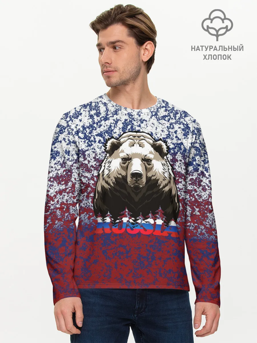 Мужской лонгслив базовый / Русский медведь