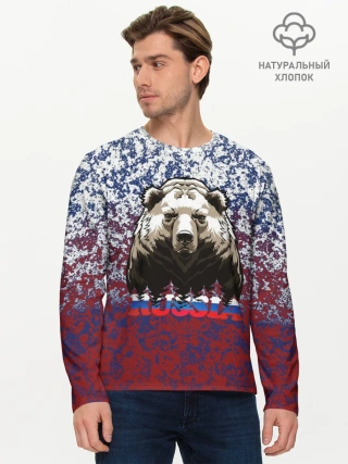 Мужской лонгслив базовый / Русский медведь