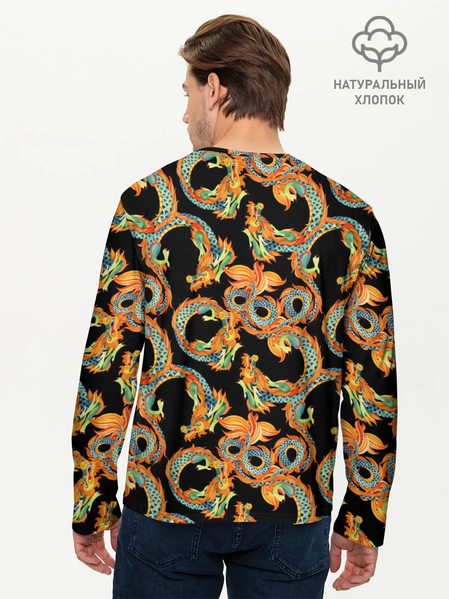 Мужской лонгслив базовый / Драконы