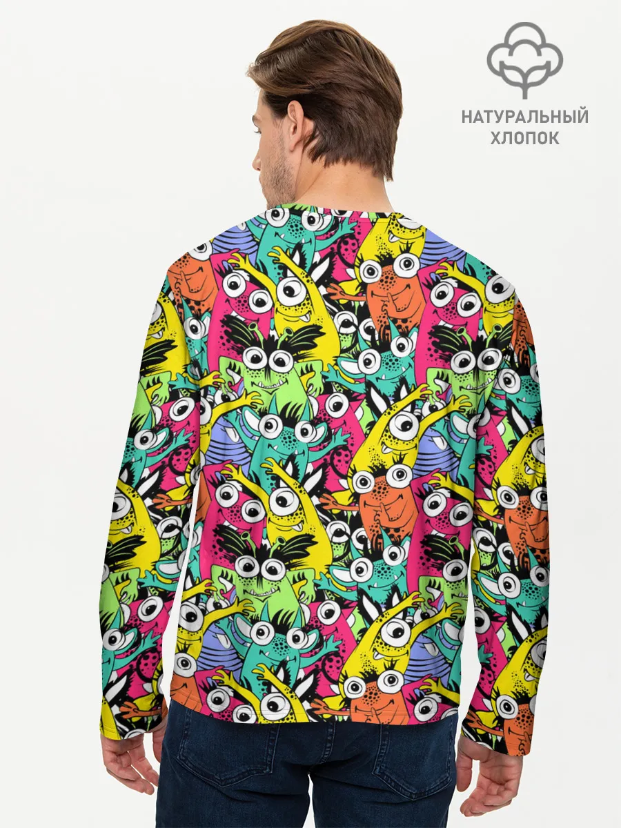 Мужской лонгслив базовый / Весёлые монстры