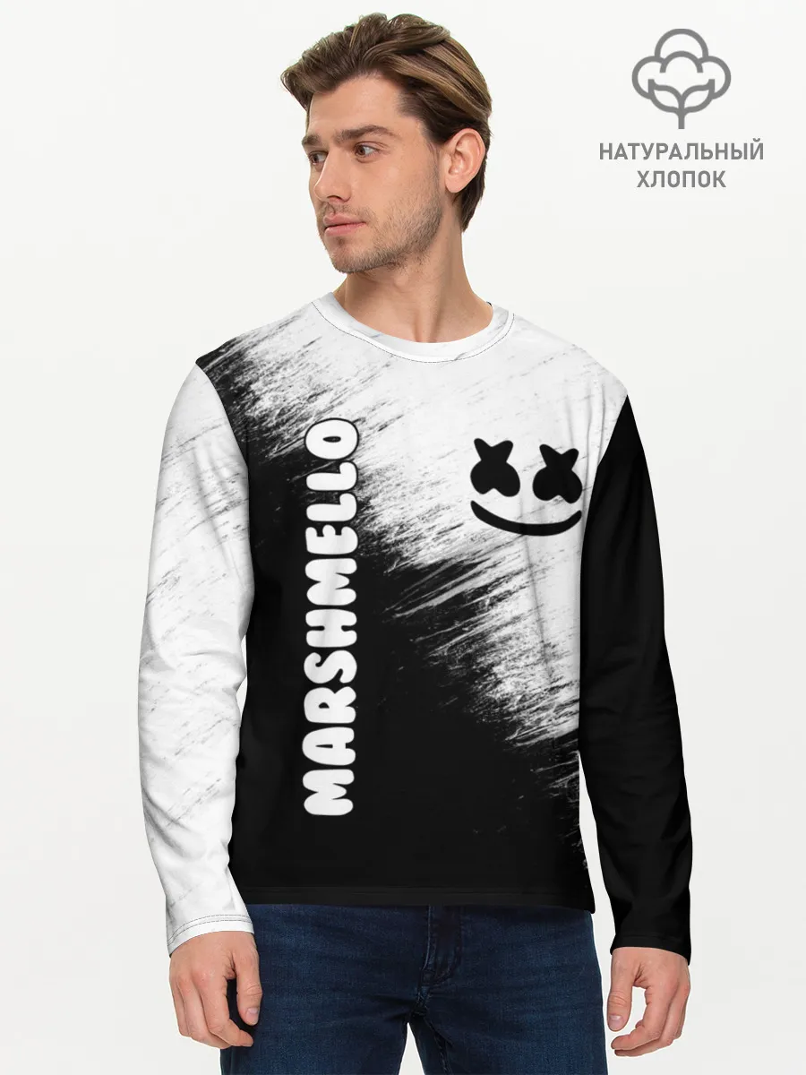 Мужской лонгслив базовый / Marshmello 3