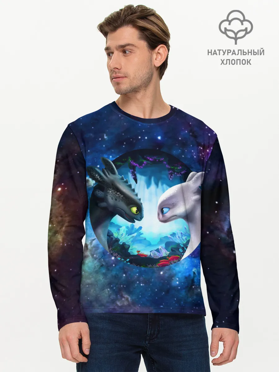 Мужской лонгслив базовый / ночная фурия