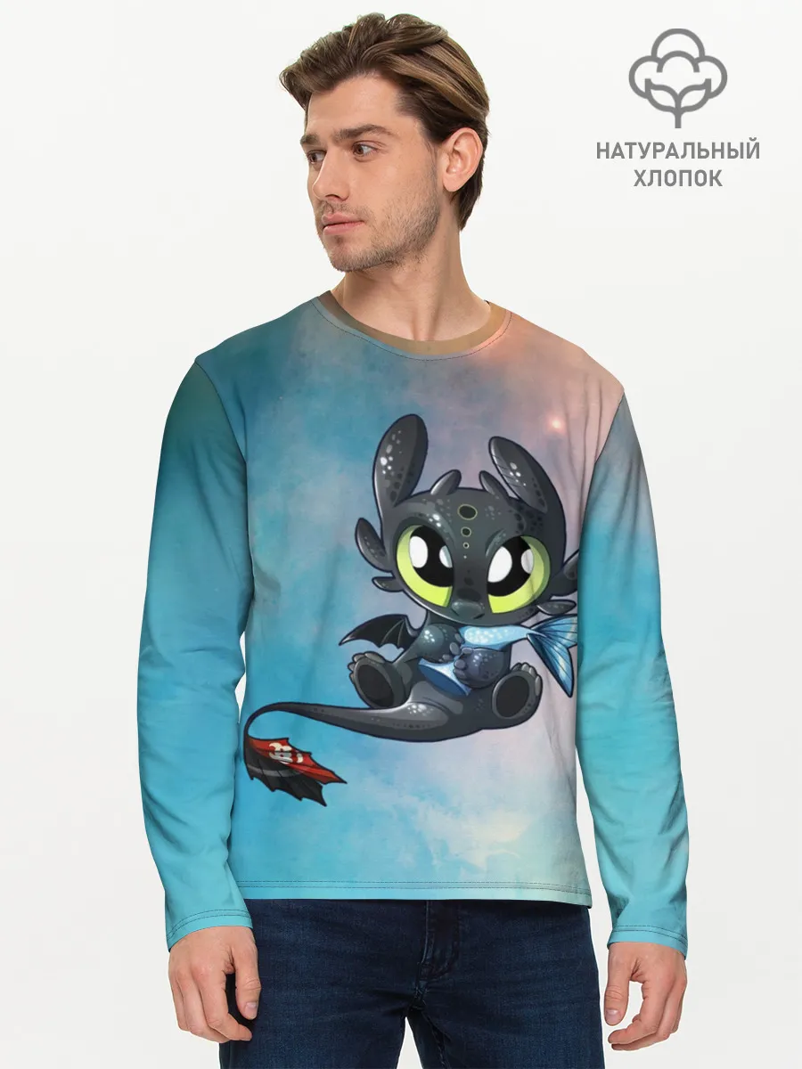 Мужской лонгслив базовый / ночная фурия