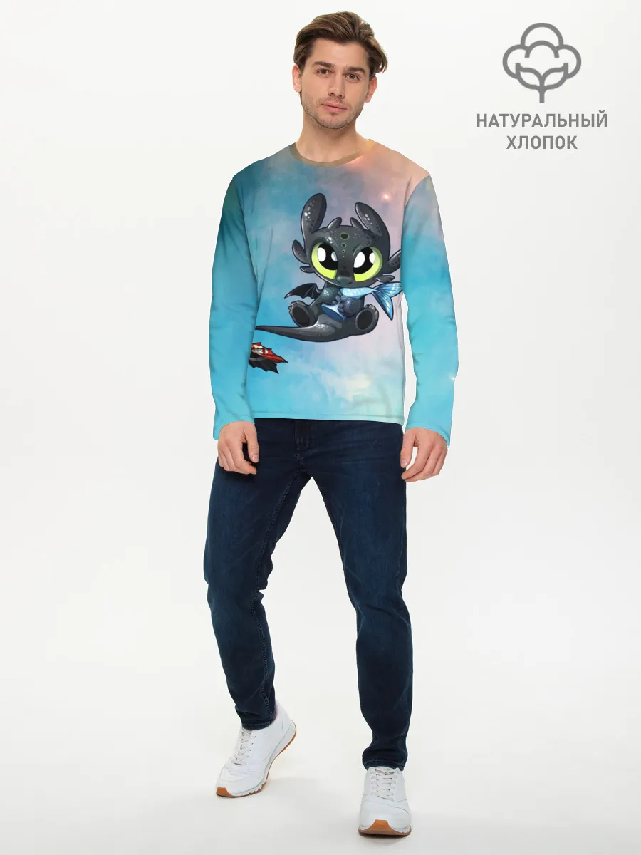 Мужской лонгслив базовый / ночная фурия