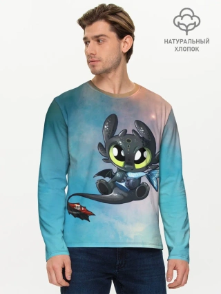 Мужской лонгслив базовый / ночная фурия