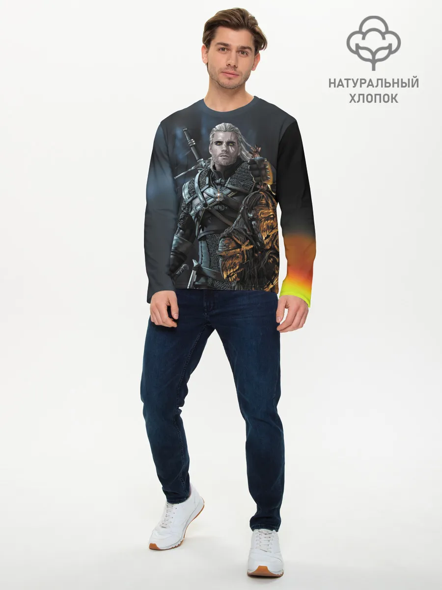 Мужской лонгслив базовый / Геральт Ведьмак
