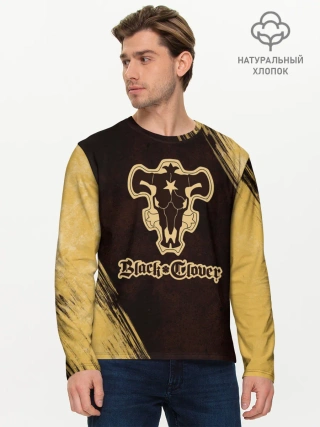 Мужской лонгслив базовый / Черный Клевер