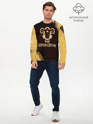 Мужской лонгслив базовый / Черный Клевер