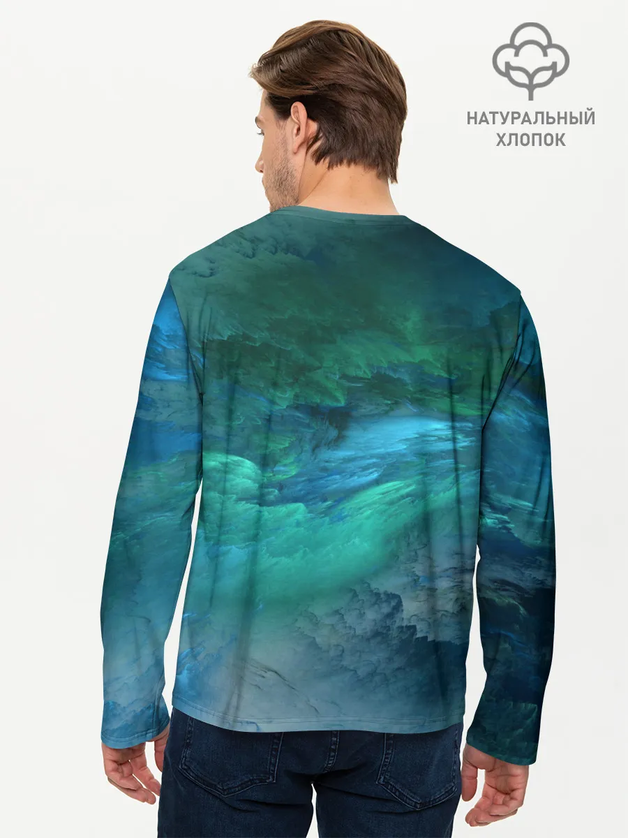 Мужской лонгслив базовый / Изумрудные Облака