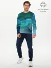 Мужской лонгслив базовый / Изумрудные Облака