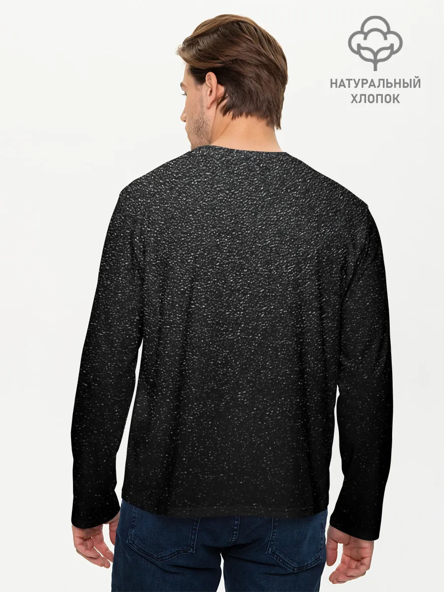 Мужской лонгслив базовый / Снег в ночи