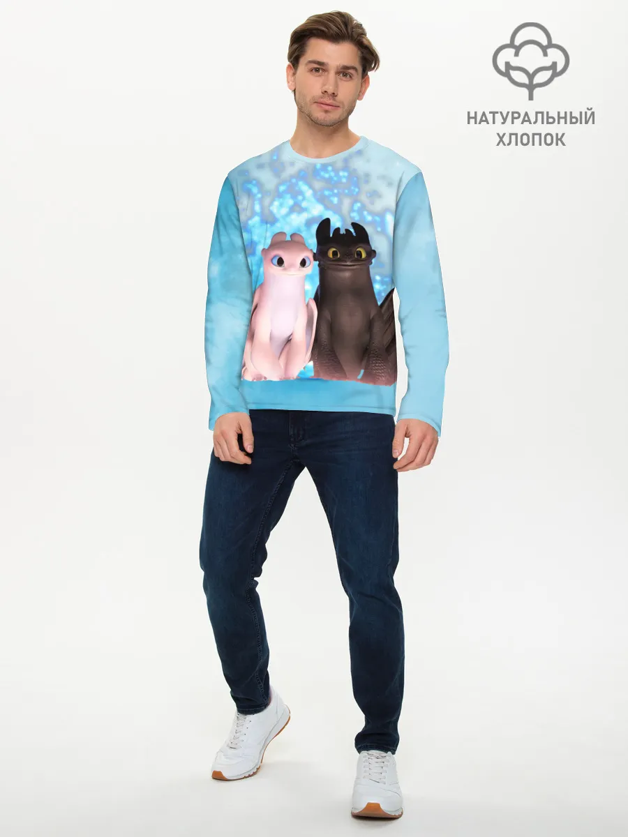 Мужской лонгслив базовый / ночная фурия