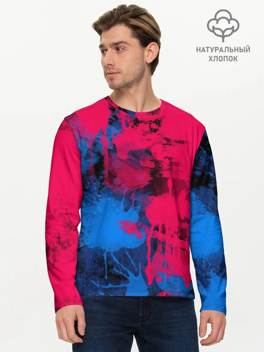 Мужской лонгслив базовый / Буря красок