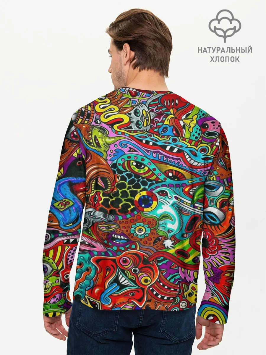 Мужской лонгслив базовый / Психоделика