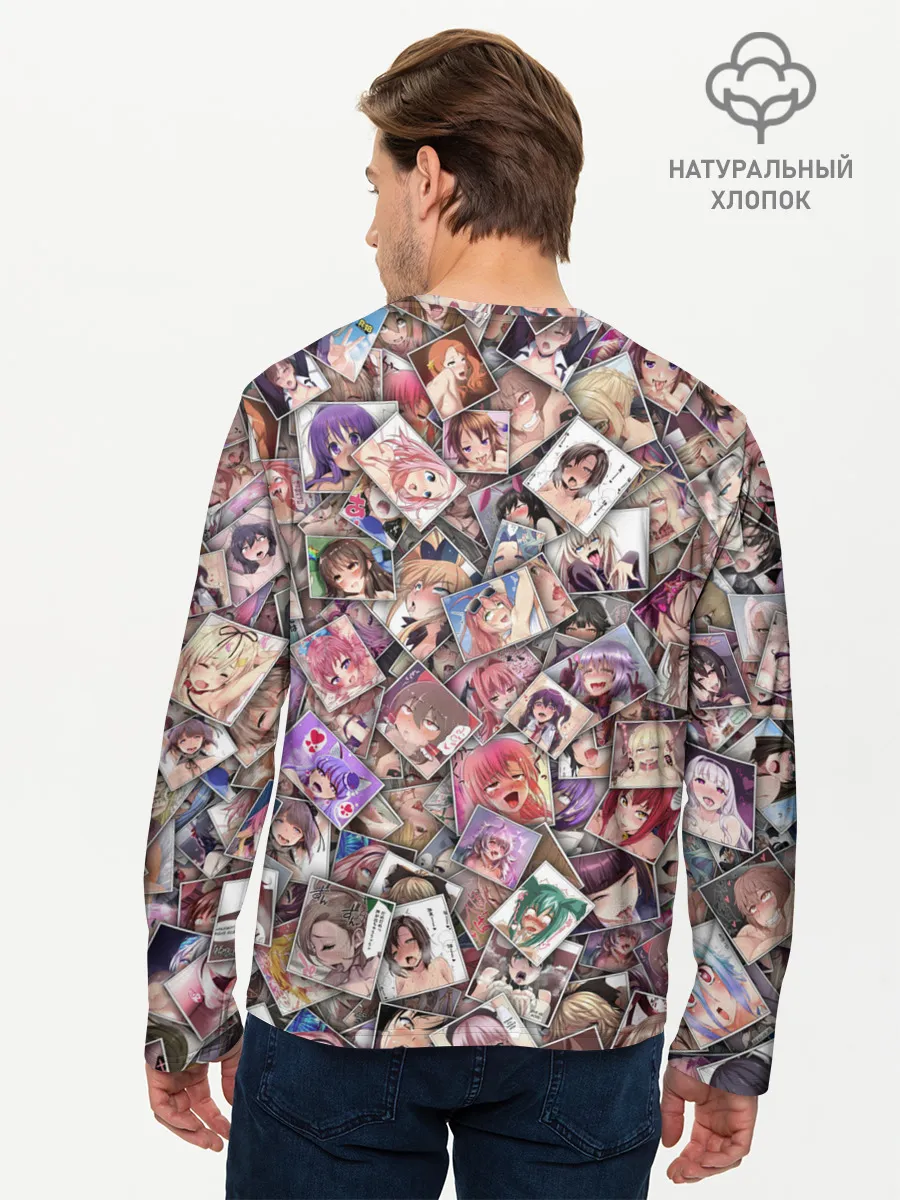 Мужской лонгслив базовый / Ахегао цвет