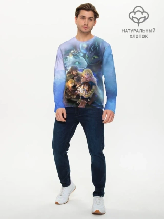 Мужской лонгслив базовый / ночная фурия