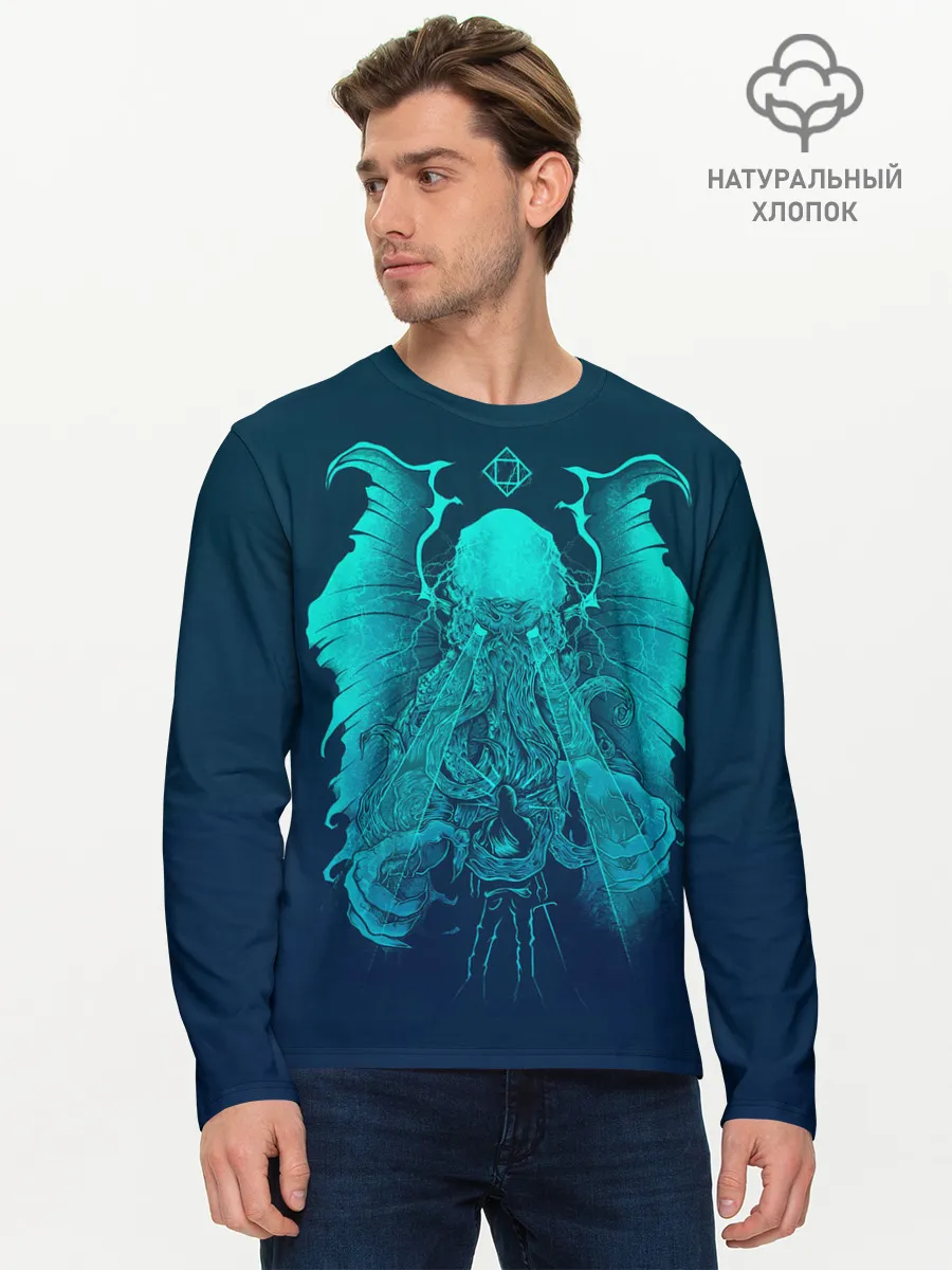 Мужской лонгслив базовый / Ктулху