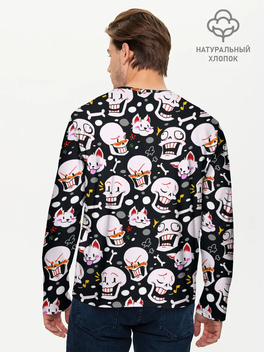 Мужской лонгслив базовый / Черепа и Котики